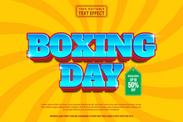 Aufkleber - Editable text effect Boxing Day December 3d cartoon template style modern premium vector