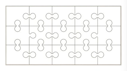 Poster - Blank Jigsaw Puzzle with 16 Pieces for Game or Craft Project