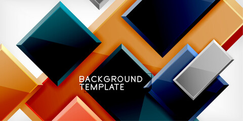 Poster - Square shape color abstract geometry. Vector Illustration For Wallpaper, Banner, Background, Card, Book Illustration, landing page