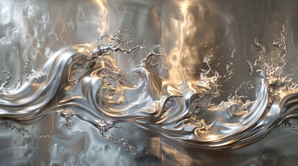 Poster - Liquid metal art capturing the movement and flow of molten materials.