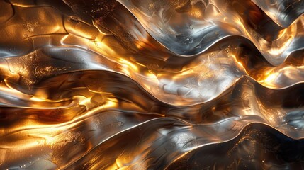 Poster - Liquid metal art capturing the movement and flow of molten materials.