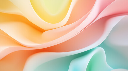 Poster - A captivating interplay of soft colors and curves creates a modern abstract design, evoking calm and creativity