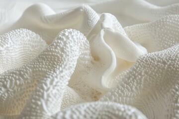 Poster - abstract foam structure creating intricate shapes in white color