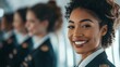 © Yeivaz - Diverse group of stewardesses working together, inclusivity in airline industry. Flight crew