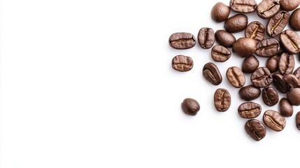 Coffee beans isolated on white background. Macro.
