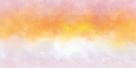 Wall Mural - Abstract gradient background with warm orange, yellow, and pink pastel tones blending softly. Watercolor texture with a dreamy and delicate appearance. Design for wallpaper, poster, greeting card, inv