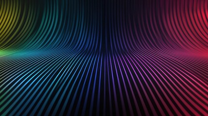 Poster - A vibrant, abstract background featuring colorful, wavy lines with a digital feel, creating a sense of depth and movement.