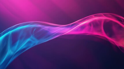 Poster - Digital art featuring a smooth, flowing wave in vibrant pink and blue hues against a dark background, creating a dynamic and modern aesthetic.