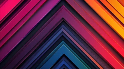 Poster - Vibrant, overlapping triangles in various colors create a visually striking abstract design.