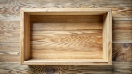 Poster - A Rustic Wooden Frame With a Blank Interior, Ideal for Displaying Your Crafts and Creations