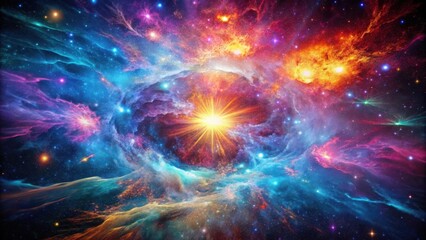 Wall Mural - a celestial tapestry of swirling nebulae and vibrant stars, a cosmic ballet of light and darkness.