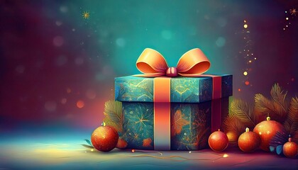 Wall Mural - gift box banner christmas three background