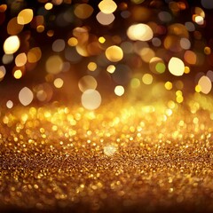 Wall Mural - golden background glitter bokeh and color lights