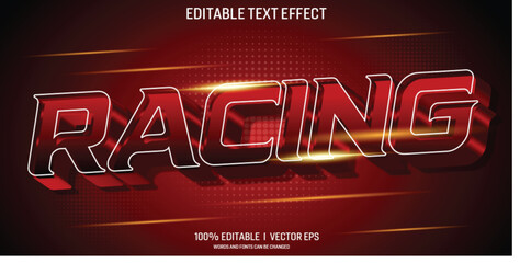 Poster - editable racing vector 3d text effect with modern style designs