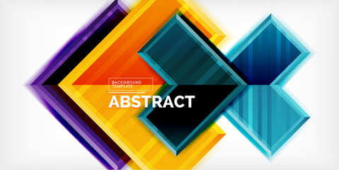 Poster - Arrow symbols created with 3d effects and line texture geometric abstract background