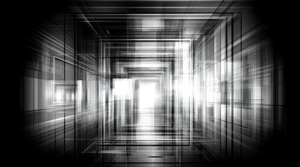 Poster - Abstract, futuristic wireframe grid, glowing softly against a dark background, evoking technological themes.