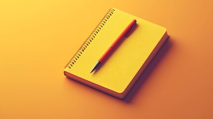 Aufkleber - A simple notebook with one pen resting atop, minimal and clean setup, plain background, 4K resolution