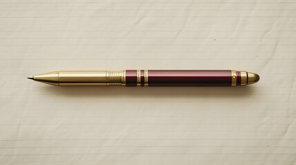 Poster - A top-down view of a mechanical pencil placed diagonally across a clean notepad, minimal style, plain background, 4K resolution
