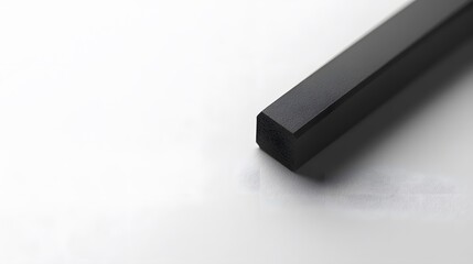 Poster - A close-up of a black marker and an eraser, perfectly aligned on a smooth surface, minimal style, plain background, 4K resolution