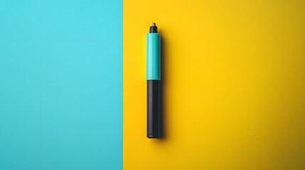 Poster - A top-down shot of a single marker and an eraser, aligned on a polished desk, minimal style, plain background, 4K resolution