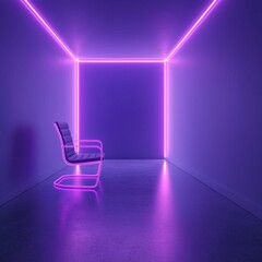 Poster - Modern Abstract Workspace with Neon Energy Lines
