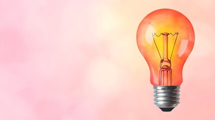 Leinwandbilder - Conceptual image of a glowing light bulb in watercolor representing marketing innovation and alternative energy with dreamy bokeh fading into the background