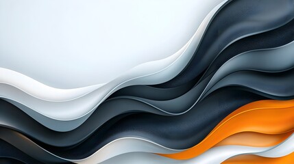 Poster - Chaotic and Gritty Abstract Background with Blending Waves of Vibrant Orange Gray and Black Colors Merging into Streaks of White for Edgy and Modern Banner Designs and Layouts