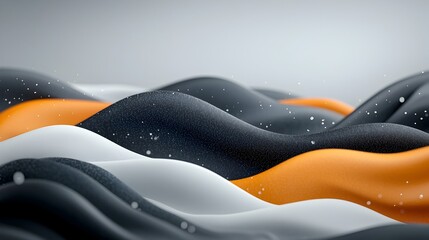 Poster - Edgy and chaotic abstract background with a grainy noisy texture featuring blended black gray and orange waves merging into white streaks  Perfect for modern dynamic banner designs and edgy