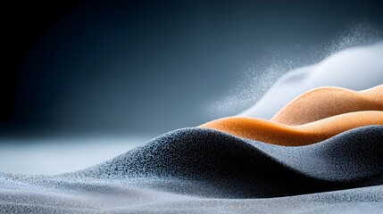 Fototapete - Gritty Abstract Wave with Striking High Contrast Textures and Accents for Posters and Backgrounds  Moody atmospheric and visually impactful digital art perfect for modern contemporary design projects