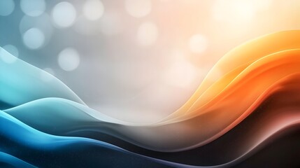 Poster - Captivating abstract design featuring glowing rainbow colored shapes blended seamlessly against a noisy textured gradient background in bold