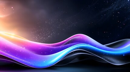 Leinwandbilder - Mesmerizing abstract glowing gradient shapes in vibrant purple blue and black set against a grainy noise textured background perfect for futuristic poster designs and creative digital art projects