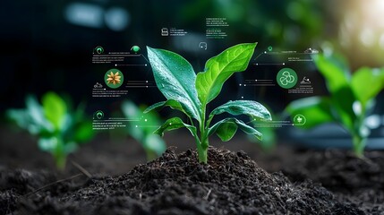 Aufkleber - Futuristic smart farming showcasing the of precision agriculture data and sustainable growth solutions for corn cultivation and production