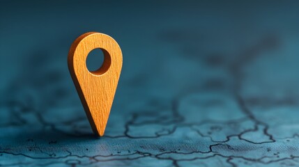 Leinwandbilder - Closeup View of a Blue Glowing Pin on a World Map Emphasizing Navigation and Global Positioning with Soft Illuminating Light