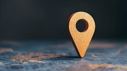Aufkleber - Closeup of a glowing blue map pin highlighting the concept of global navigation and digital connectivity