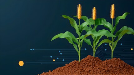 Digital of Smart Farming Techniques Highlighting Precision Agriculture Data Corn Seedling Growth and Sustainable Farming Practices for Eco Friendly Food Production