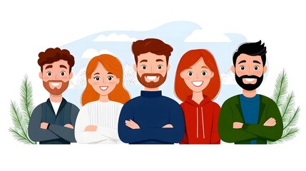 Leinwandbilder - depicting a group of happy motivated employees representing high employee engagement teamwork and satisfaction in the workplace environment