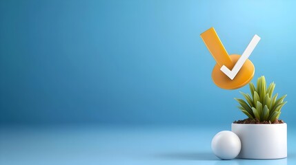 Poster - of a businessman putting a tick mark on a finished task list representing the concept of achievement approval and successful completion of a deadline or goal
