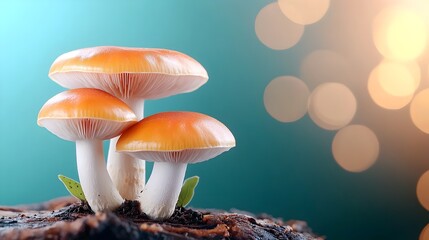 Poster - Magical Mushroom Sanctuary Enchanting Nature s Delicate Balance in a Soft Focus Autumn Woodland Scene