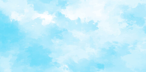 Wall Mural - blue sky with clouds. light sky blue shades watercolor background. sky nature landscape background. 