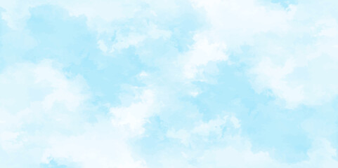 Wall Mural - blue sky with clouds. light sky blue shades watercolor background. sky nature landscape background. 