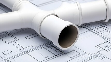 Poster - Detailed 3D blueprint showcasing the intricate design of a ventilation system including the duct routing and placement of air vents within an architectural layout