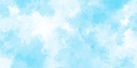 Wall Mural - blue sky with clouds. light sky blue shades watercolor background. sky nature landscape background. 