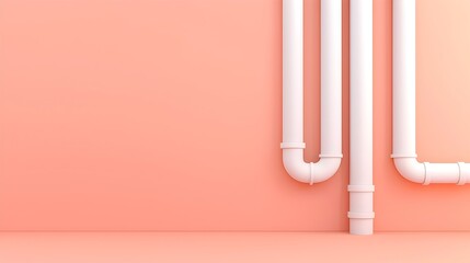 Fototapete - Detailed 3D blueprint visualization of a comprehensive ventilation system layout with ducts and vents integrated into the architectural design of a commercial or residential building
