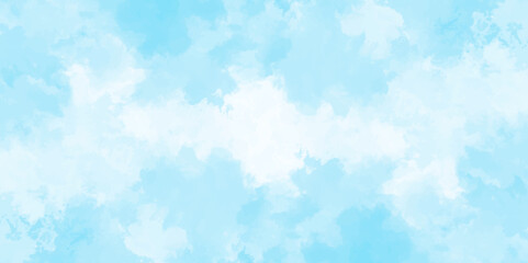 Wall Mural - blue sky with clouds. light sky blue shades watercolor background. sky nature landscape background. 