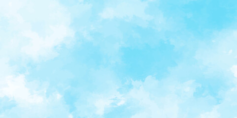 Wall Mural - blue sky with clouds. light sky blue shades watercolor background. sky nature landscape background. 