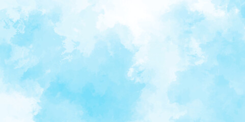 Wall Mural - blue sky with clouds. light sky blue shades watercolor background. sky nature landscape background. 