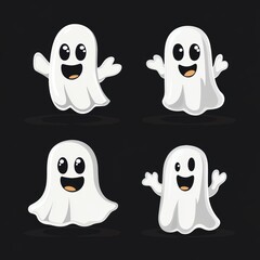 Cute ghost. Halloween decoration element.