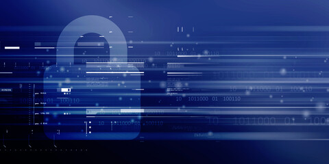 2d illustration Safety concept: Closed Padlock on digital background