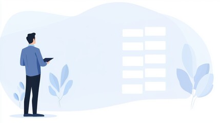 Poster - Employee Using Automation Software for Lead Tracking