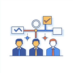 Poster - Streamlined Sales Pipeline with Flat Design Icons